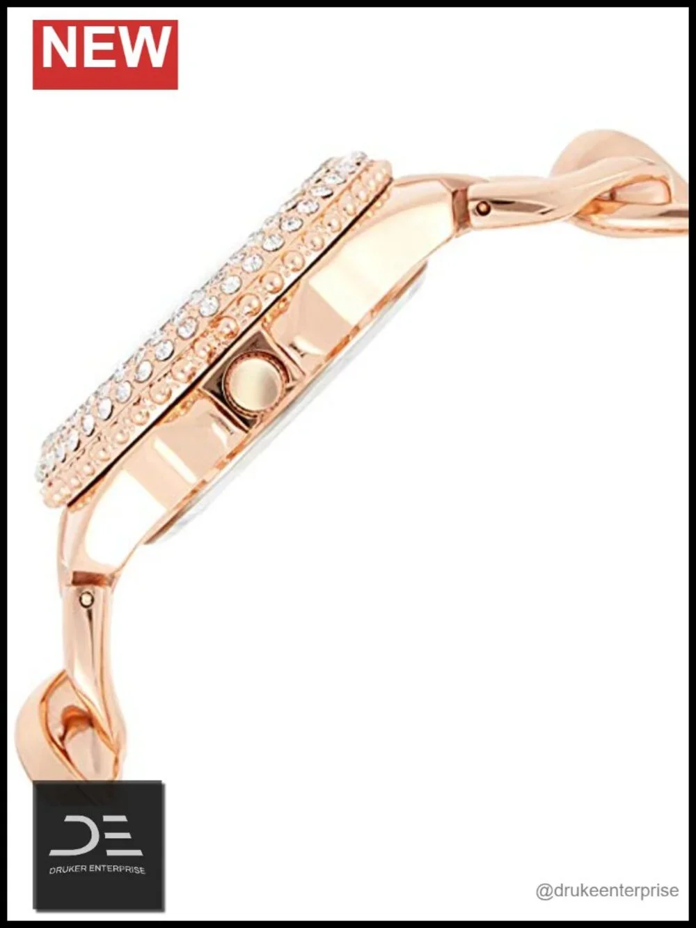 Women's Quartz Stainless Steel and Alloy Wrist Watch with Rhinestone Bezel